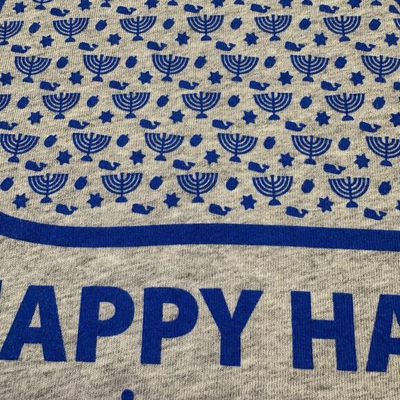 Vineyard Vines Happy Hanukkah Whale Menorah Long Sleeved T Shirt Gray Size XS - Picture 7 of 9